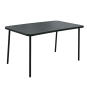 Téglalap alakú sötétszürke kerti asztal 140 × 80 × 72 cm