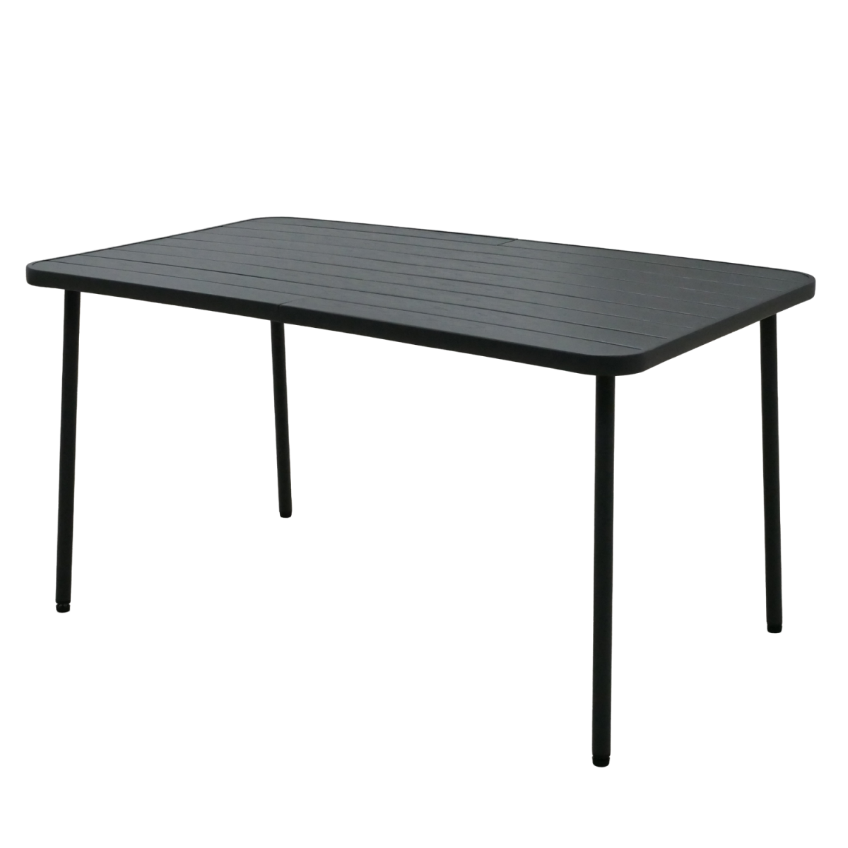 Téglalap alakú sötétszürke kerti asztal 140 × 80 × 72 cm