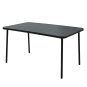 Téglalap alakú sötétszürke kerti asztal 140 × 80 × 72 cm