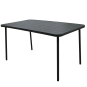 Téglalap alakú sötétszürke kerti asztal 140 × 80 × 72 cm