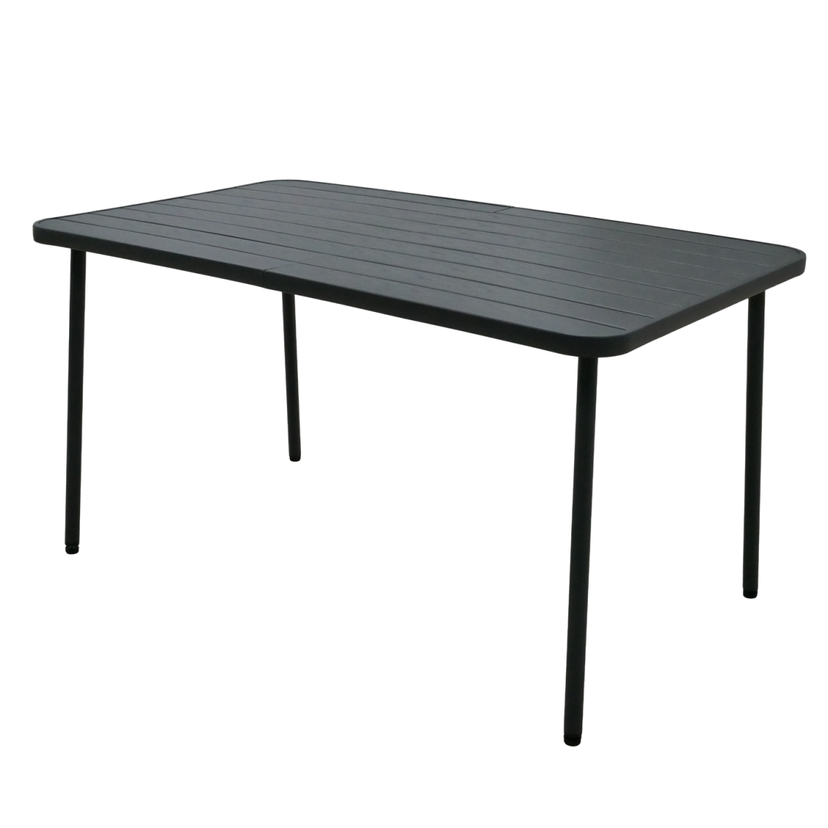Téglalap alakú sötétszürke kerti asztal 140 × 80 × 72 cm