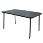 Téglalap alakú sötétszürke kerti asztal 140 × 80 × 72 cm