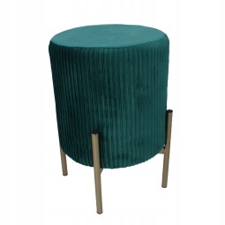 Kerek puff arany lábakkal 28 × 42 cm – zöld