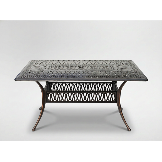 Kerti alumínium asztal HASTINGS antik bronz 150 × 90 × 73 cm