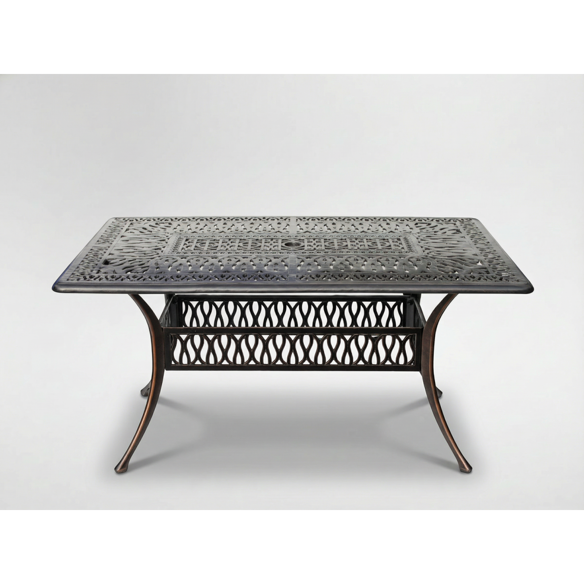 Kerti alumínium asztal HASTINGS antik bronz 150 × 90 × 73 cm