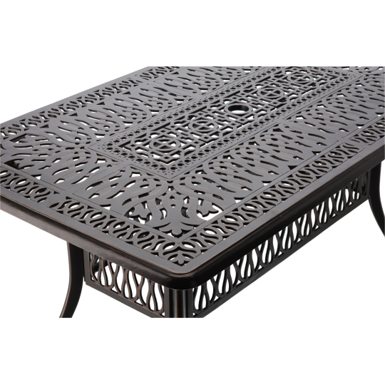 Kerti alumínium asztal HASTINGS antik bronz 150 × 90 × 73 cm