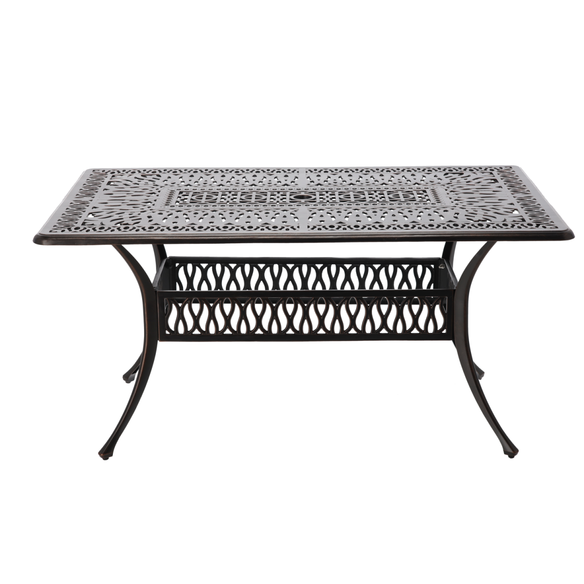 Kerti alumínium asztal HASTINGS antik bronz 150 × 90 × 73 cm
