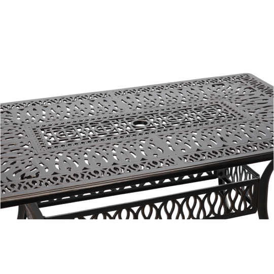 Kerti alumínium asztal HASTINGS antik bronz 150 × 90 × 73 cm
