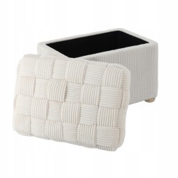 Téglalap alakú fonott puff 60 × 40 × 44 cm – bézs