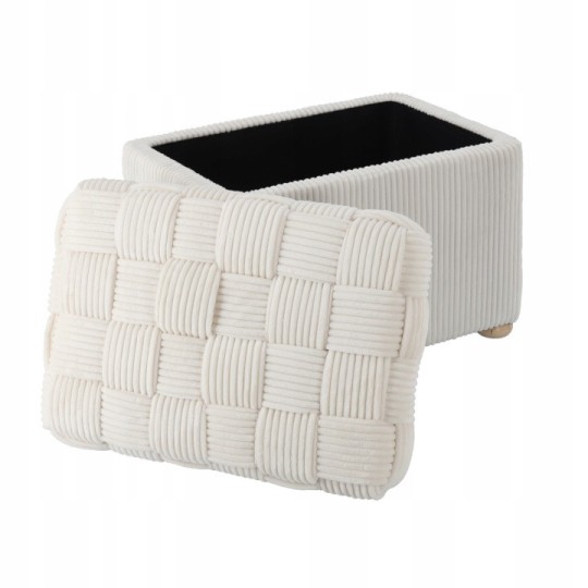 Téglalap alakú fonott puff 60 × 40 × 44 cm – bézs
