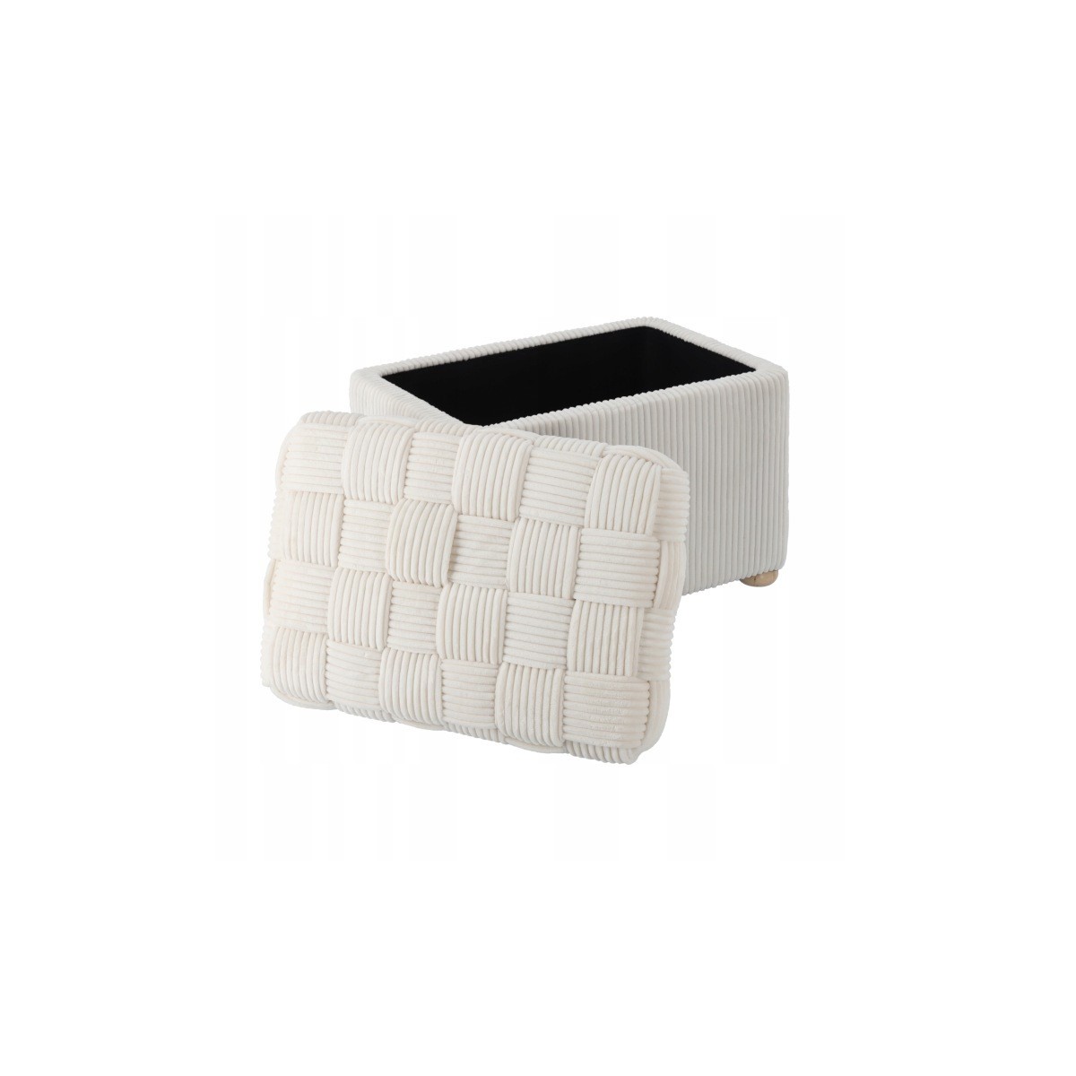 Téglalap alakú fonott puff 60 × 40 × 44 cm – bézs