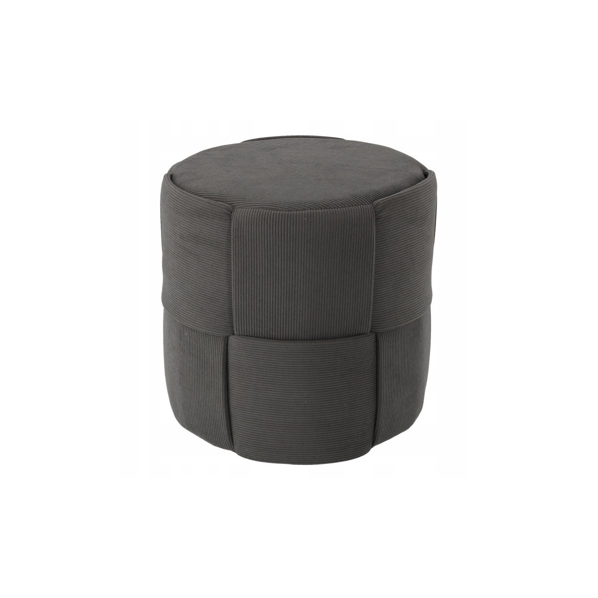 Kerek kötött puff 44 × 42 cm – sötétszürke