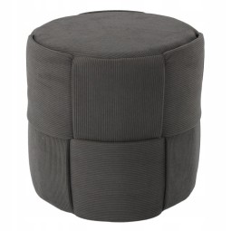 Kerek kötött puff 44 × 42 cm – sötétszürke