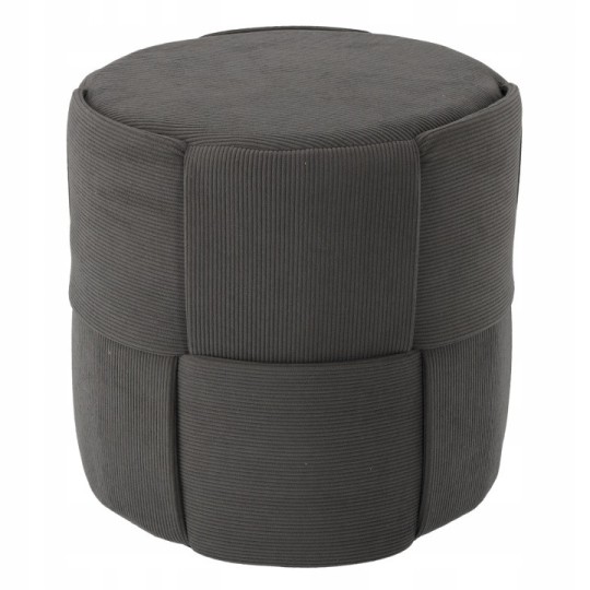 Kerek kötött puff 44 × 42 cm – sötétszürke