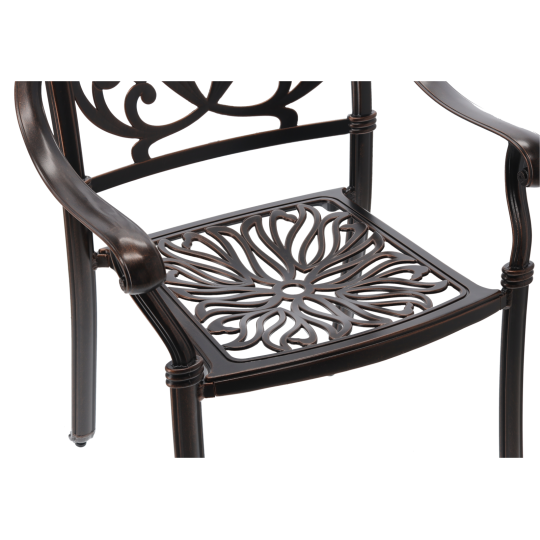 Kerti alumínium fotel HASTINGS antik bronz 65 × 64 × 92 cm