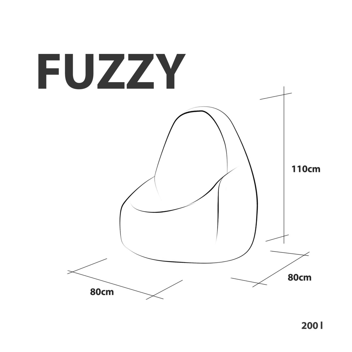 Fuzzy Modern Len Zygzaki ülőzsák sárga színben