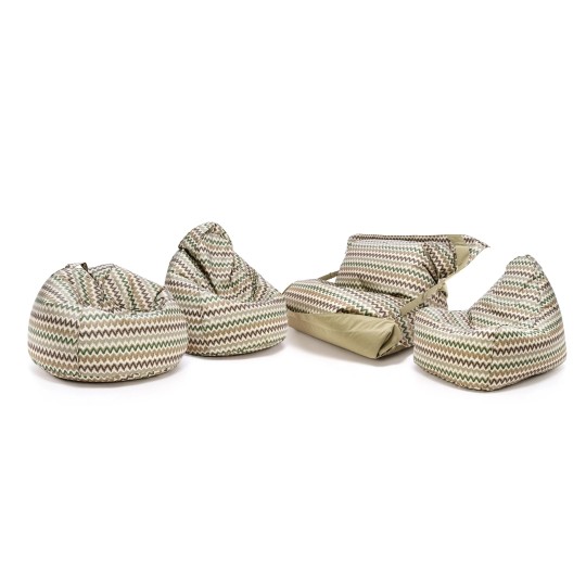 Sárga ülőzsák Fuzzy Modern kültéri cikk-cakk