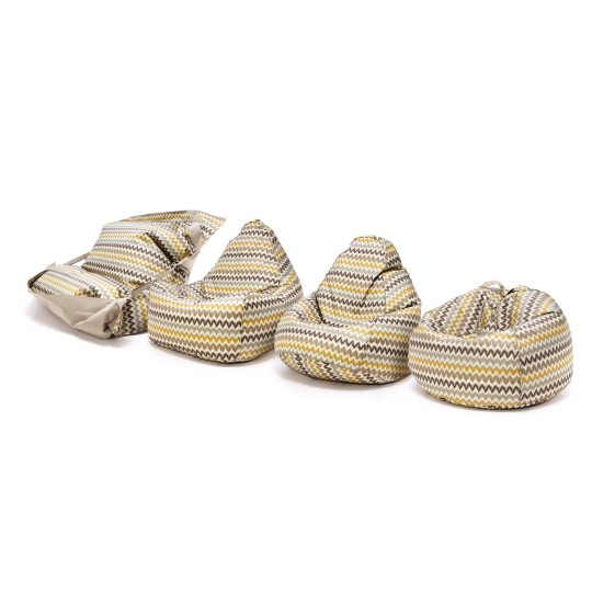 Sárga ülőzsák Fuzzy Modern kültéri cikk-cakk