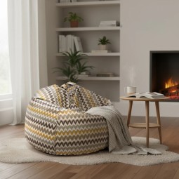 Sakwa babzsák sárga színben M Modern Outdoor Zygzaki