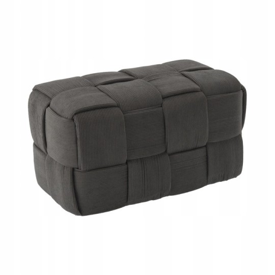 Kötött téglalap alakú zsámoly 52 × 28 × 28 cm – sötétszürke
