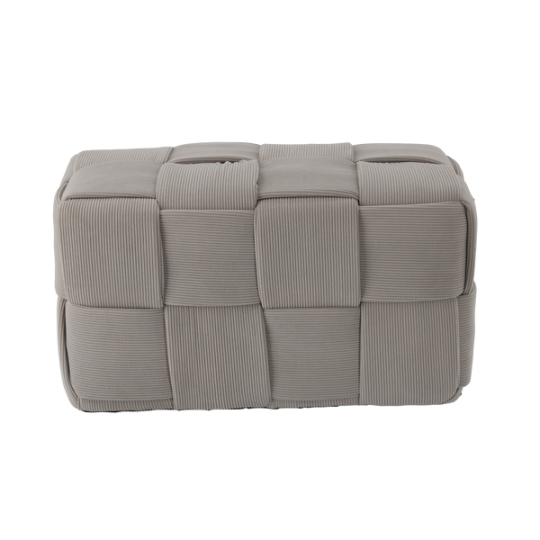Kötött téglalap alakú taburett 60 × 32 × 32 cm – világosszürke