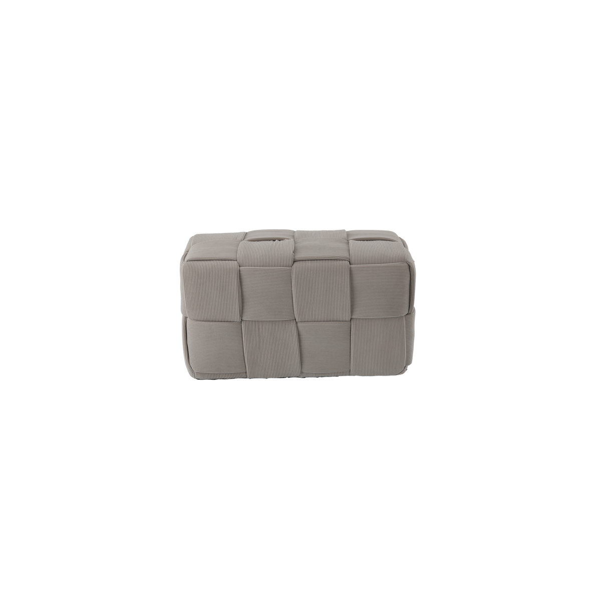 Kötött téglalap alakú taburett 60 × 32 × 32 cm – világosszürke
