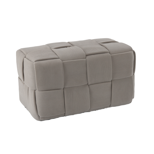 Kötött téglalap alakú taburett 60 × 32 × 32 cm – világosszürke