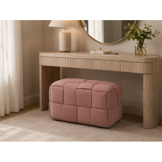 Kötött téglalap alakú puff 72 × 38 × 38 cm – rózsaszín