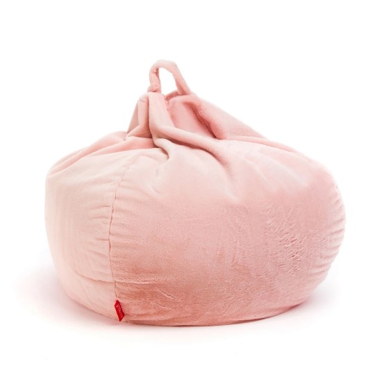 Rózsaszín ülőzsák töltött puffal.