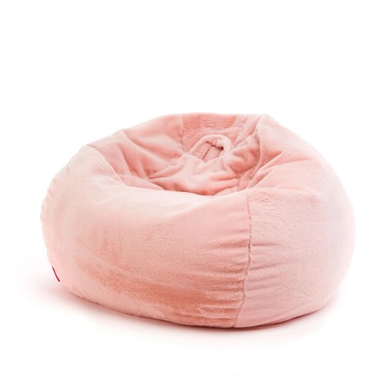 Rózsaszín ülőzsák töltött puffal.
