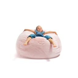 Rózsaszín ülőzsák töltött puffal.