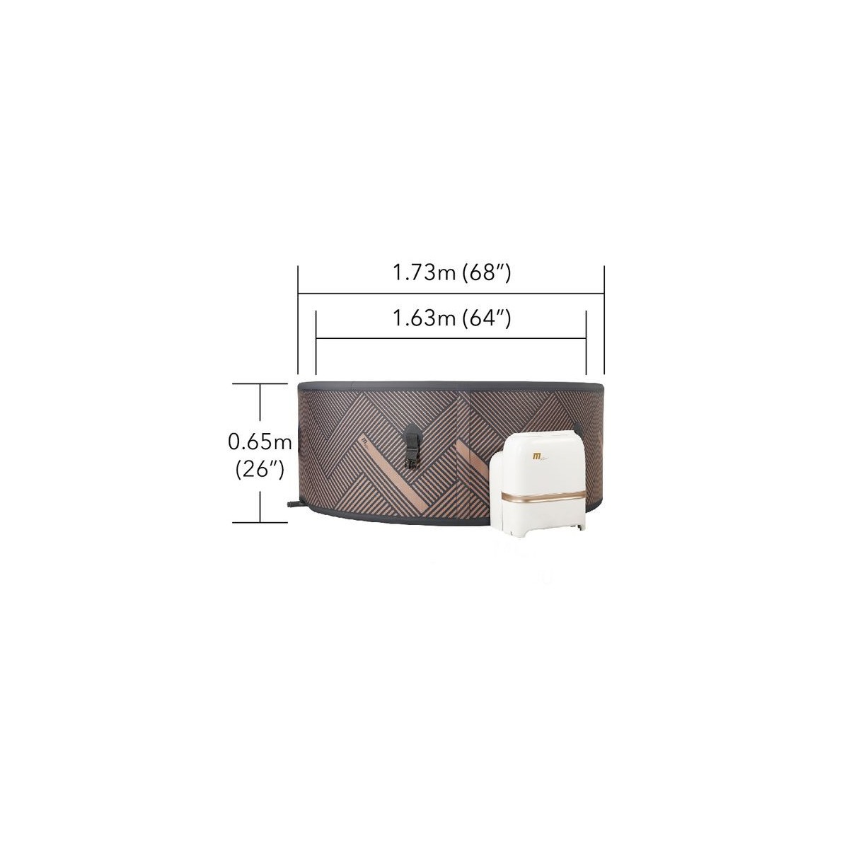 MSPA Frame Mono Eco LED – Luxusos merev pezsgőfürdő 6 személyes, LED-világítással 173 × 65 cm