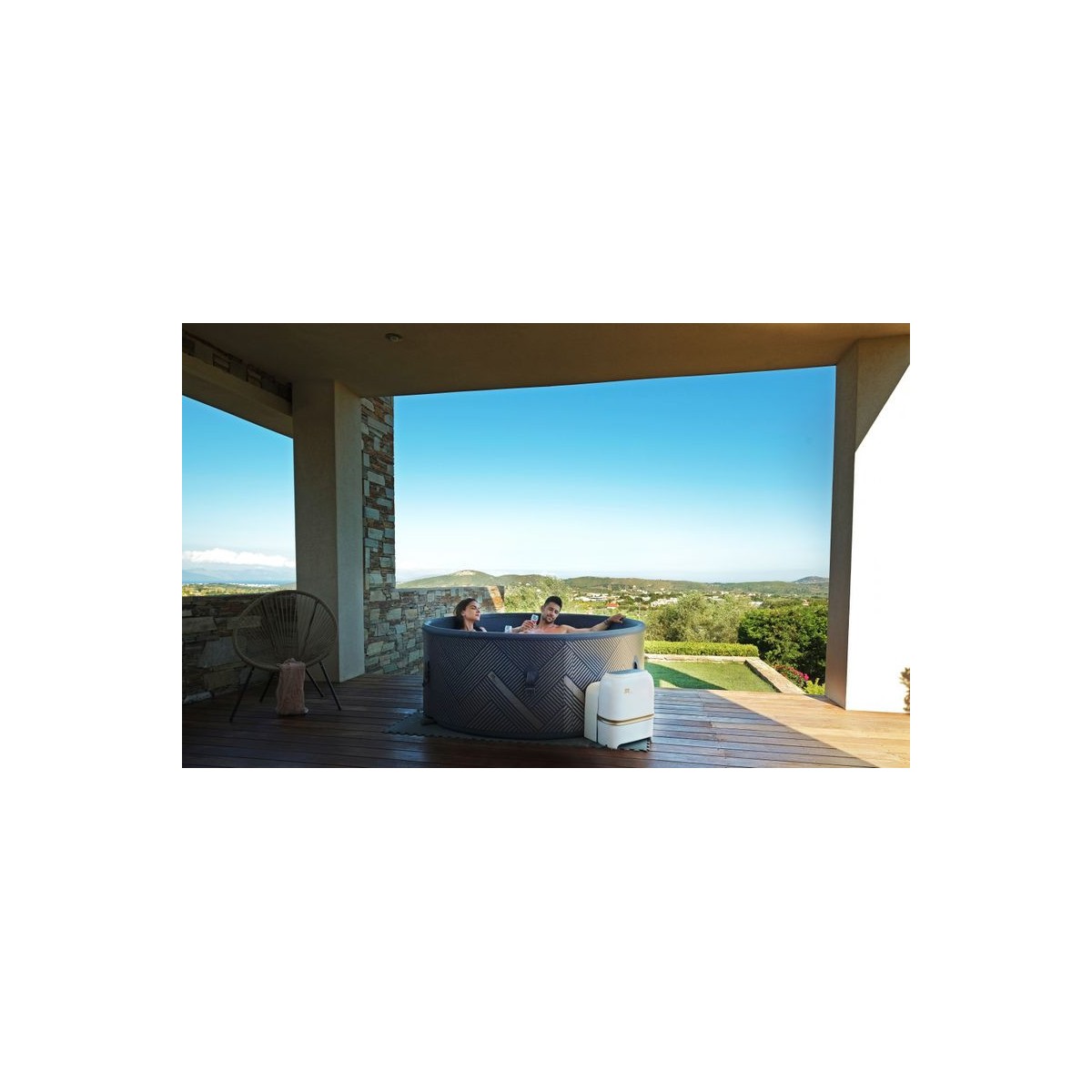 MSPA Frame Mono Eco LED – Luxusos merev pezsgőfürdő 6 személyes, LED-világítással 173 × 65 cm