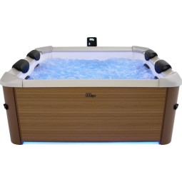 Luxusos, 6 személyes hidromasszázs jakuzzi WiFi-vel és LED világítással - MSPA Frame Amber Aero Plus