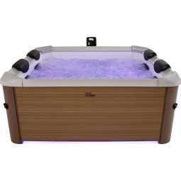 Luxusos, 6 személyes hidromasszázs jakuzzi WiFi-vel és LED világítással - MSPA Frame Amber Aero Plus