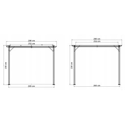 Kerti pergola 3 × 4 m toló tetővel bézs színben