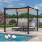 Kerti pergola 3 × 4 m toló tetővel bézs színben