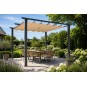 Kerti pergola 3 × 4 m toló tetővel bézs színben
