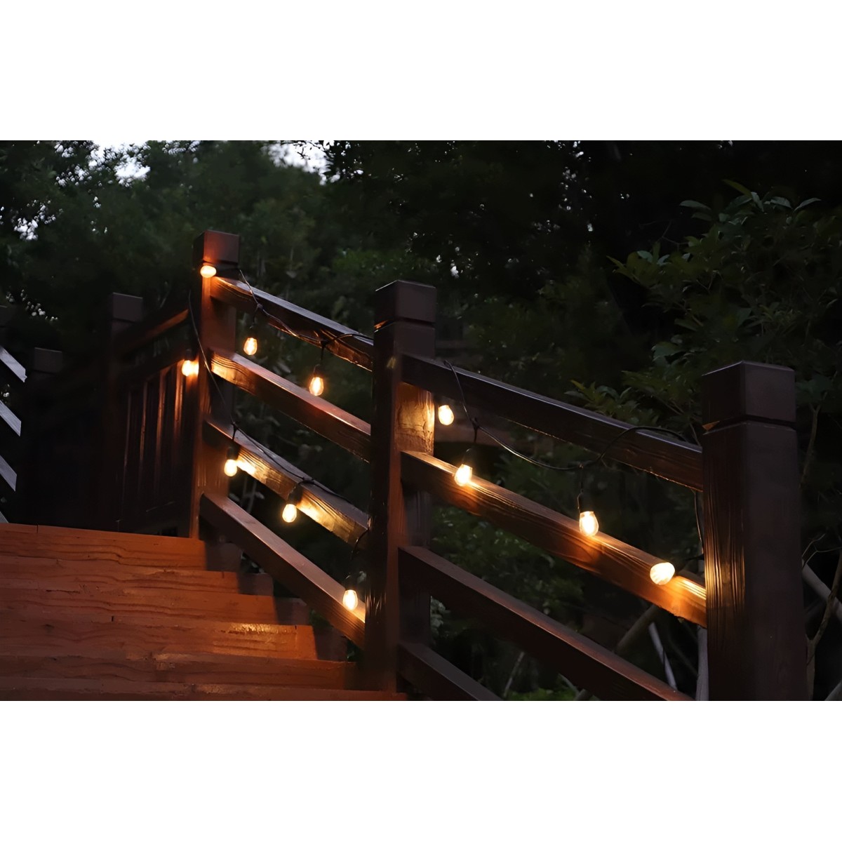 Kerti fényfüzér – 20× LED izzó E27, 20 m