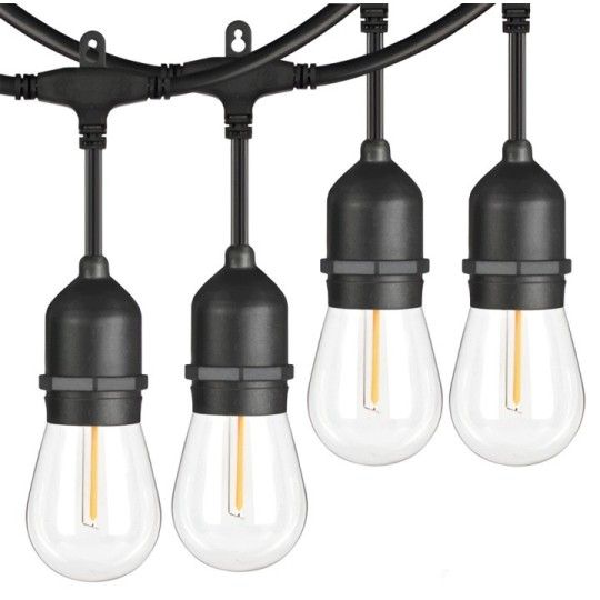 Kerti fényfüzér – 20× LED izzó E27, 20 m