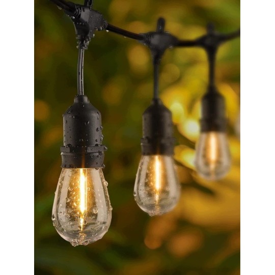 Kerti fényfüzér – 20× LED izzó E27, 20 m