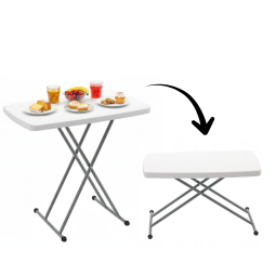 Összecsukható túra- és cateringasztal állítható magassággal 76,5 × 49,5 cm