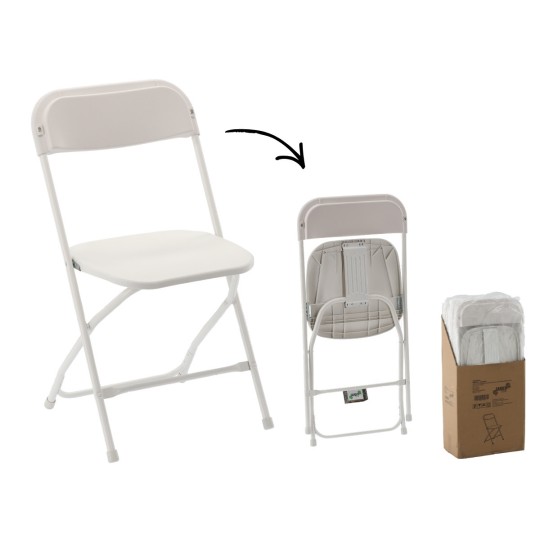 Összecsukható catering szék 49,5 × 45 × 81 cm – fehér