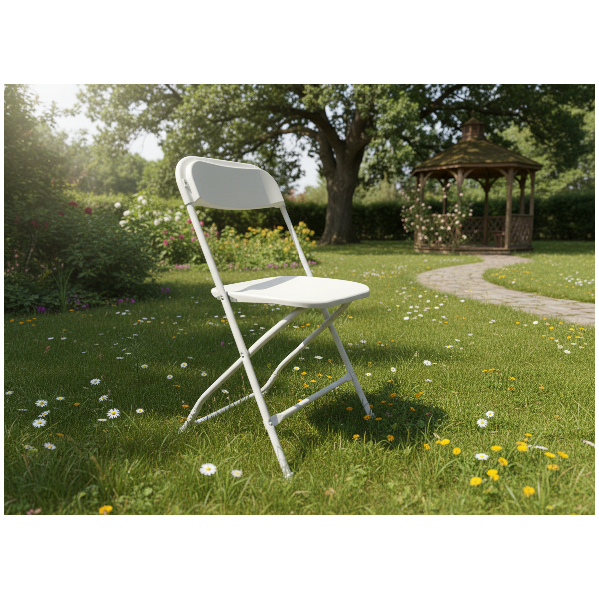 Összecsukható catering szék 49,5 × 45 × 81 cm – fehér