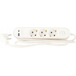 Hosszabbítókábel kapcsolóval – 3 aljzat, USB-A, USB-C, 1,5 m