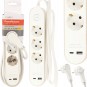 Hosszabbítókábel kapcsolóval – 3 aljzat, USB-A, USB-C, 1,5 m