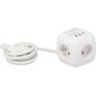 Kocka alakú hosszabbító kábel – 3 aljzat, 2× USB-A, USB-C PD 20 W, 1,5 m