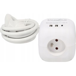 Kocka alakú hosszabbító kábel – 3 aljzat, 2× USB-A, USB-C PD 20 W, 1,5 m
