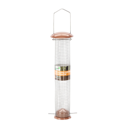 Függesztett fém madáretető magvakhoz 9 × 39 cm – rézszínű