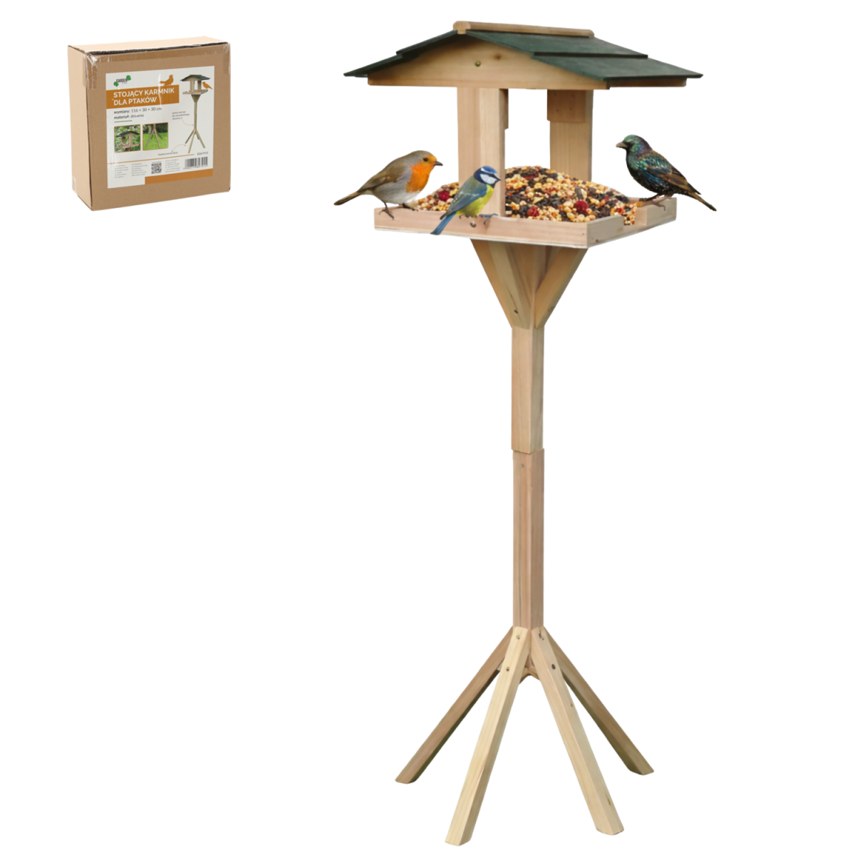 Fa madáretető állványon 116 × 30 × 30 cm
